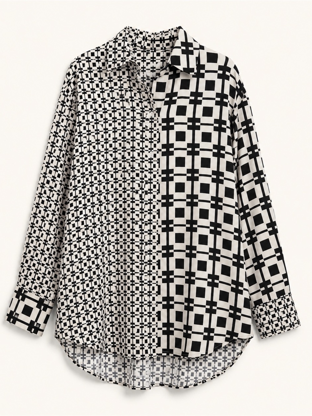 Steve Madden Black and White Geometric Top